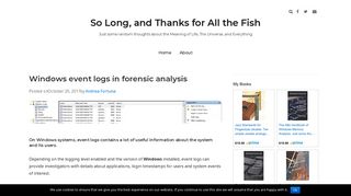 
                            10. Windows event logs in forensic analysis – So Long, and Thanks for All ...