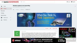 
                            10. Windows explorer not responding - [Solved] - Windows 10 - Tom's ...