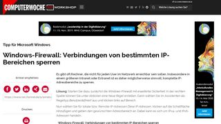 
                            6. Windows-Firewall: Verbindungen von bestimmten IP ... - TecChannel