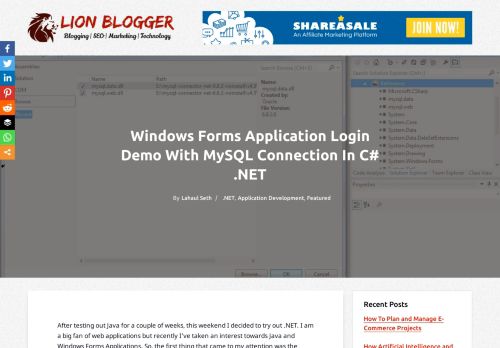 
                            9. Windows Forms Application Login Demo with MySQL Connection