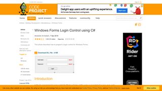 
                            5. Windows Forms Login Control using C# - CodeProject