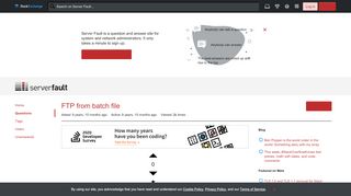 
                            4. windows - FTP from batch file - Server Fault