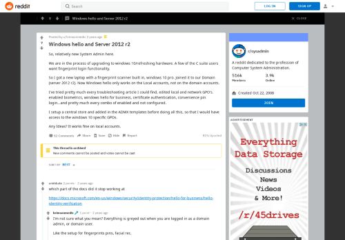 
                            9. Windows hello and Server 2012 r2 : sysadmin - Reddit