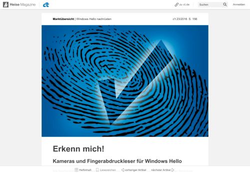 
                            5. Windows Hello - Heise