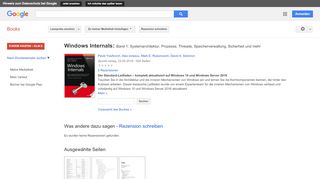 
                            9. Windows Internals: Band 1: Systemarchitektur, Prozesse, Threads, ... - Google Books-Ergebnisseite