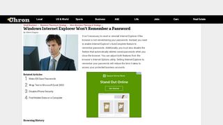 
                            3. Windows Internet Explorer Won't Remember a Password | Chron.com