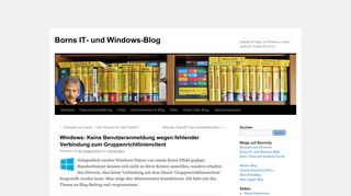 
                            11. Windows: Keine Benutzeranmeldung wegen fehlender Verbindung ...