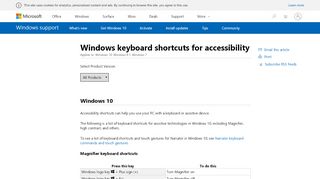 
                            1. Windows keyboard shortcuts for accessibility - Windows Help