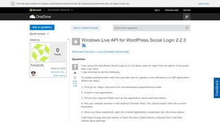 
                            5. Windows Live API for WordPress Social Login 2.2.3 - MSDN - Microsoft