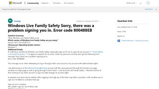 
                            1. Windows Live Family Safety Sorry, there was a problem signing you ...