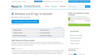 
                            10. Windows Live ID Sign-in Assistant by Microsoft - Should I Remove It?