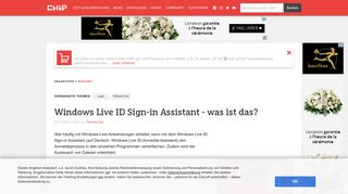 
                            2. Windows Live ID Sign-in Assistant - was ist das? - CHIP
