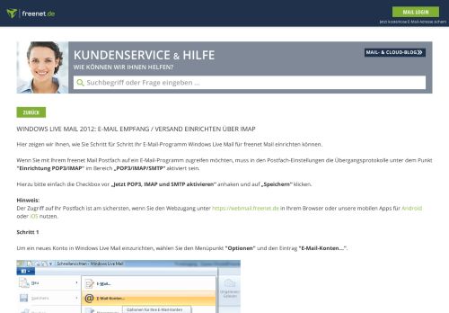 
                            6. Windows Live Mail 2012 - Kundenservice & Hilfe – freenet Hilfe ...