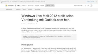 
                            6. Windows Live Mail 2012 stellt keine Verbindung mit Outlook.com her ...