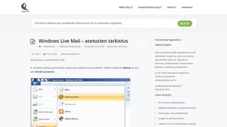 
                            6. Windows Live Mail - asetusten tarkistus - Sigmatic