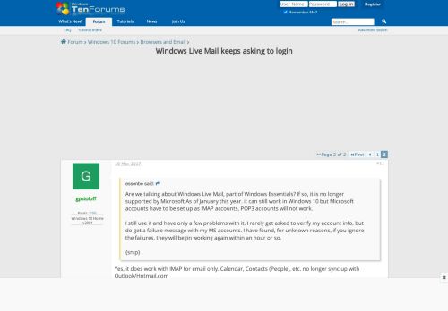 
                            4. Windows Live Mail keeps asking to login - Page 2 - Windows 10 Forums