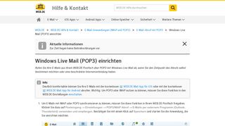 
                            8. Windows Live Mail (POP3) einrichten - WEB.DE Hilfe
