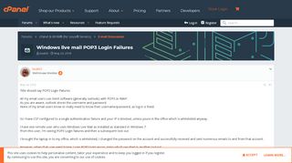 
                            11. Windows live mail POP3 Login Failures | cPanel Forums