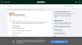 
                            11. Windows Live Mail problemer - YouSee Forum