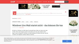 
                            11. Windows Live Mail startet nicht - das können Sie tun - CHIP