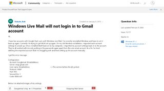 
                            6. Windows Live Mail will not login in to Gmail account - Microsoft ...