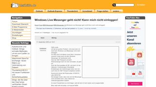 
                            10. Windows Live Messnger geht nicht! Kann mich nicht einloggen! › Von ...