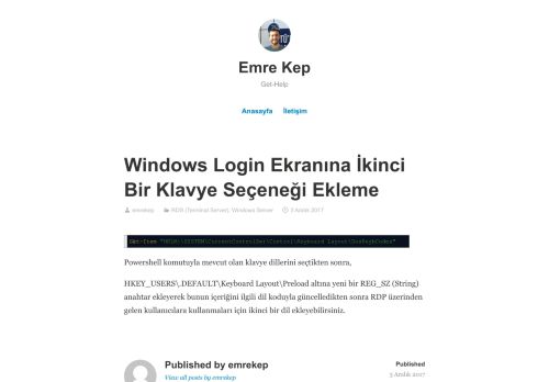 
                            8. Windows Login Ekranına İkinci Bir Klavye Seçeneği Ekleme – Emre Kep