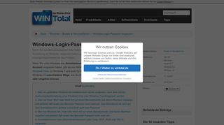 
                            7. Windows-Login-Passwort vergessen - Tipps & Tricks - WinTotal