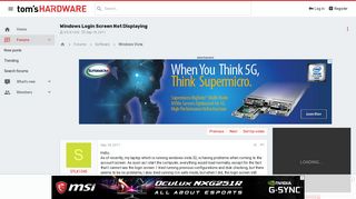 
                            12. Windows Login Screen Not Displaying - Windows Vista - Tom's Hardware