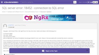 
                            11. windows-nt-2000-xp - SQL server error: 18452 - connection to ...