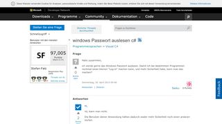 
                            3. windows Passwort auslesen c# - MSDN - Microsoft