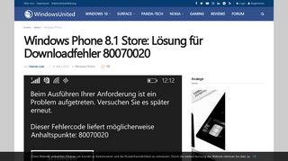 
                            9. Windows Phone 8.1 Store: Lösung für Downloadfehler 80070020 ...