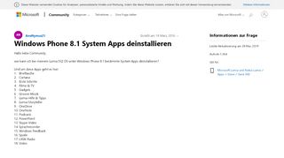 
                            4. Windows Phone 8.1 System Apps deinstallieren - Microsoft Community