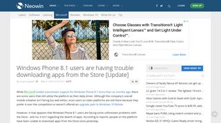 
                            11. Windows Phone 8.1 users are having trouble downloading apps from ...