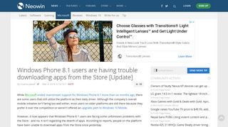 
                            10. Windows Phone 8.1 users are having trouble downloading apps from ...