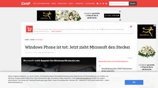 
                            12. Windows Phone ist tot: Jetzt zieht Microsoft den Stecker - CHIP