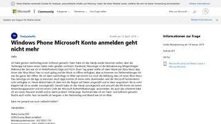 
                            5. Windows Phone Microsoft Konto anmelden geht nicht mehr - Microsoft ...