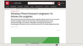 
                            2. Windows Phone Passwort vergessen: Das können Sie jetzt tun ...