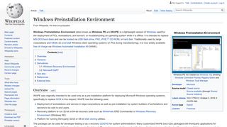 
                            9. Windows Preinstallation Environment - Wikipedia