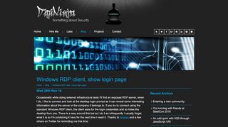 
                            5. Windows RDP client, show login page - DigiNinja