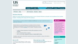 
                            7. Windows Remote : Software : ... : ITS : University of Sussex