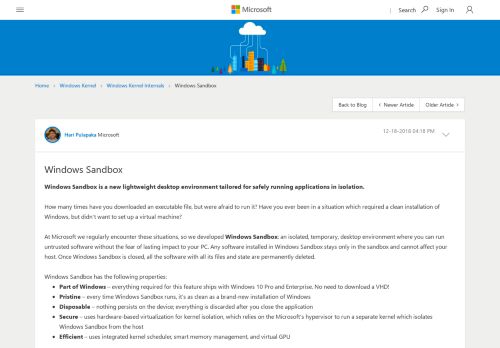 
                            13. Windows Sandbox - Microsoft Tech Community - 301849