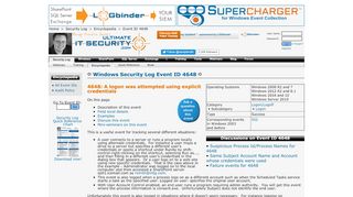 
                            9. Windows Security Log Event ID 4648 - A logon was attempted using ...