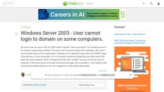 
                            4. Windows Server 2003 - User cannot login to domain on some ...