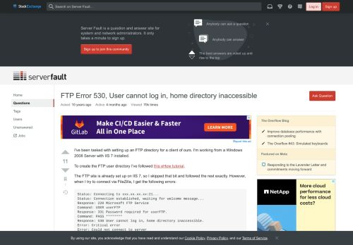 
                            7. windows server 2008 - FTP Error 530, User cannot log in, home ...