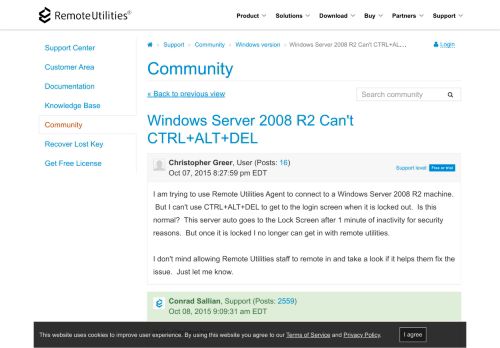 
                            10. Windows Server 2008 R2 Can't CTRL+ALT+DEL | Remote Utilities