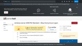 
                            4. windows server 2008 R2 Standard - Stop Anonymous Logon - Server Fault