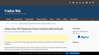 
                            3. Windows Server 2016: Administrator Passwort zurücksetzen (lokal ...