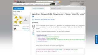 
                            6. Windows Service SQL Server error - 