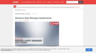
                            2. Windows Start-Manager deaktivieren - CHIP